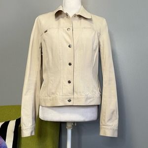 Doncaster Vintage Cream Cotton Stretch Utility Jacket 8